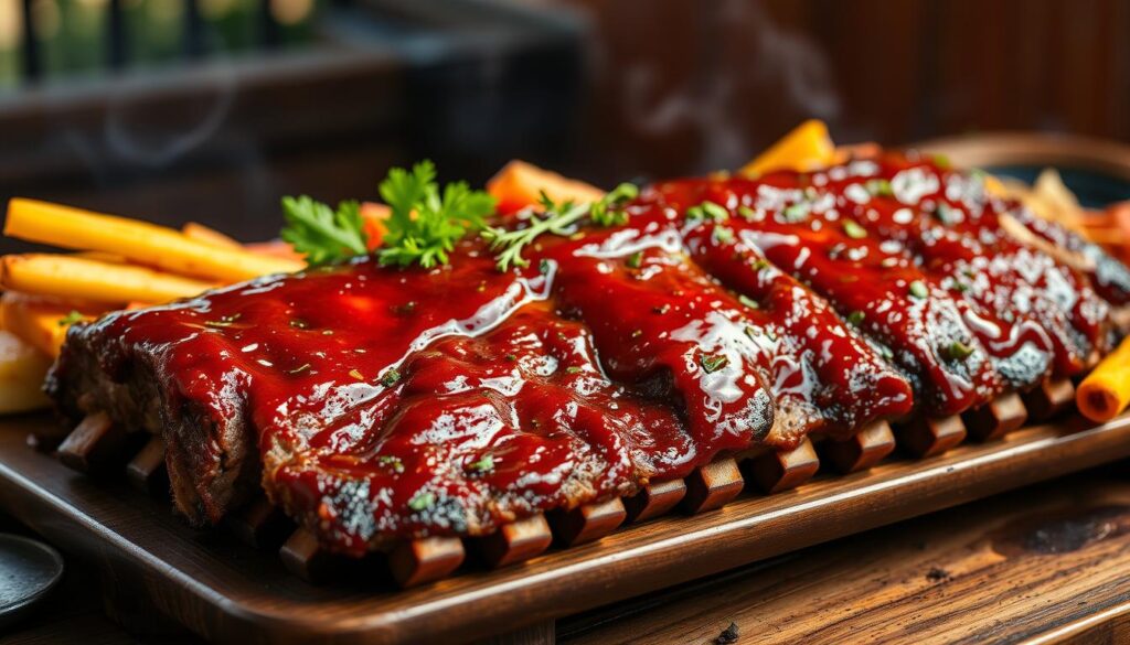 Barbecue beef ribs with rib sauce